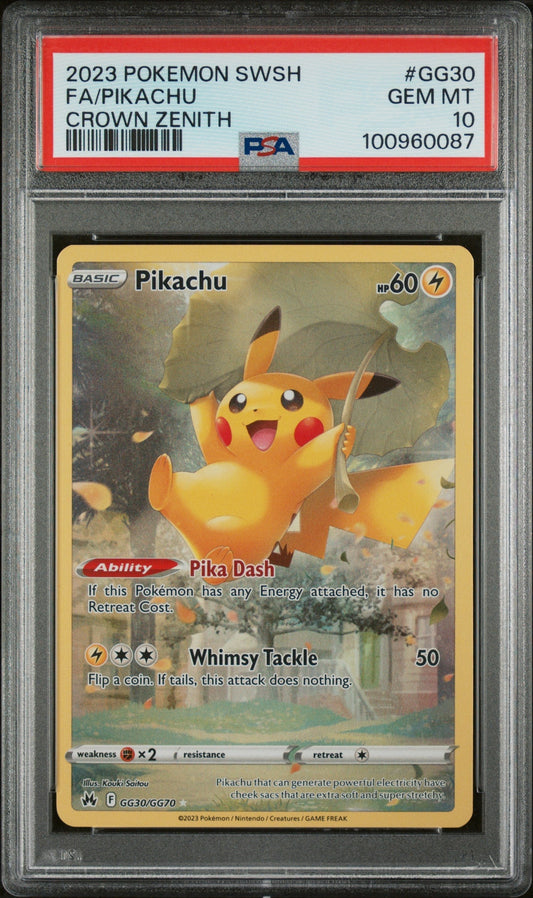Pikachu Crown Zenith GG30 PSA 10
