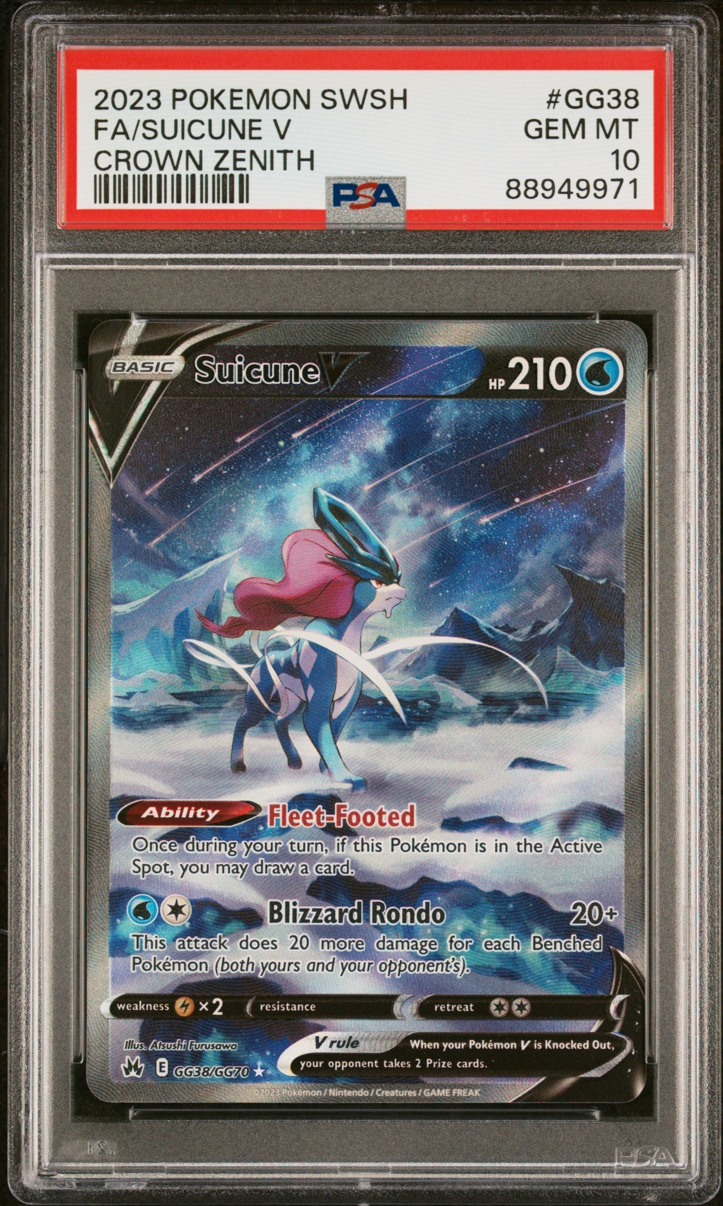 Suicune V Crown Zenith GG38 PSA 10