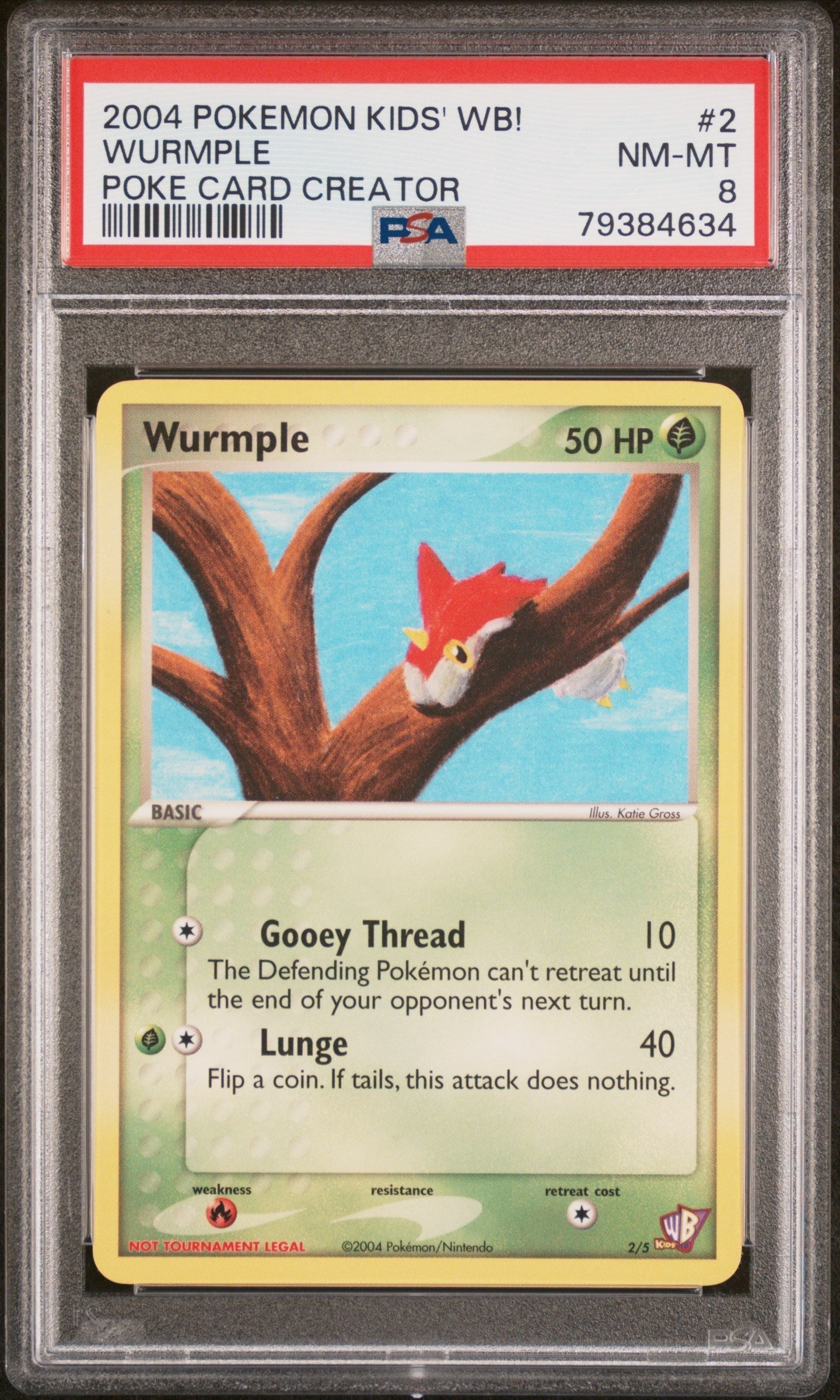 Wurmple Poke Card Creator WB 2004 PSA 8